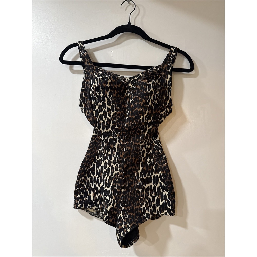 1950s Pinup Cole of California‎ Leopard Print Swimsuit